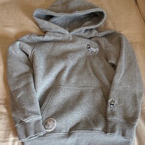 Kids' Gray Hoodie with Goat Patch - Cozy Everyday Sweatshirt